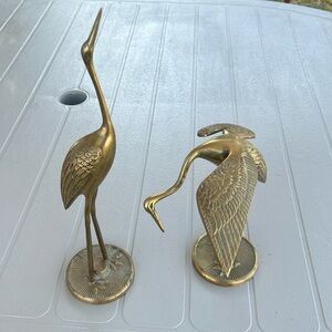 Vintage, Brass crane, brass stork bird,  heron
